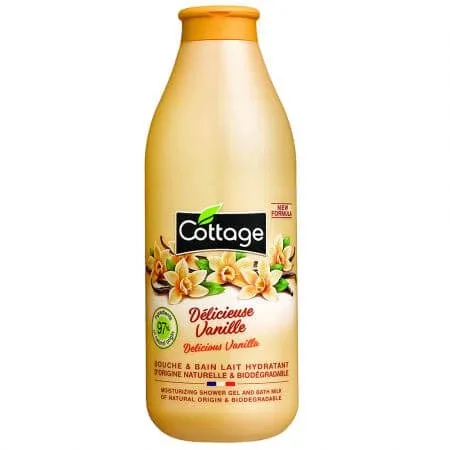 Lapte de dus hidratant Vanilie, 750 ml, Cottage — preț și oferte