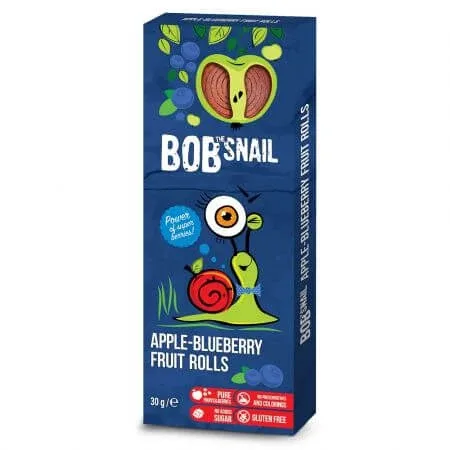 Rulou natural din mere si afine, 30 g, Bob Snail — preț și oferte