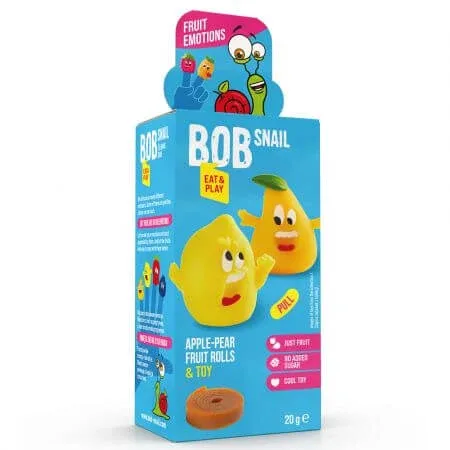 Rulou natural din fructe, 20 g + Jucarie Eat & Play, Bob Snail — preț și oferte
