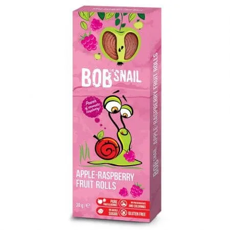 Rulou natural din mere si zmeura, 30 g, Bob Snail — preț și oferte
