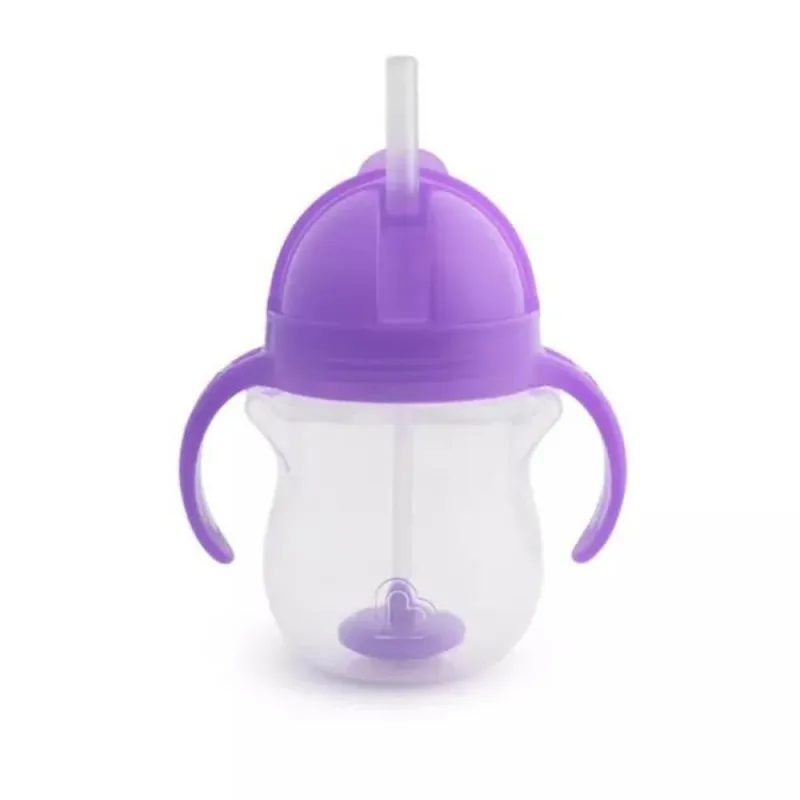 Cana cu pai flexibil si manere Any Angle Click Lock, +6 luni, Purple, 207 ml, Munchkin — preț și oferte