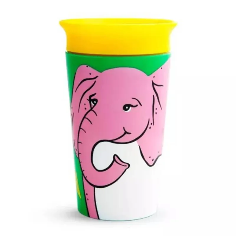 Cana de antrenament Miracle 360 Wildlove, +12 luni, Elephant, 266 ml, Munchkin — preț și oferte
