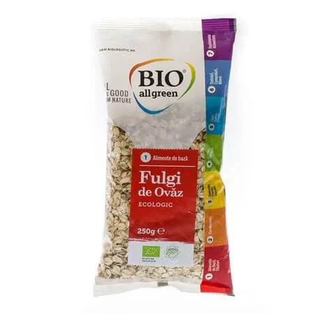 Fulgi Bio de ovaz, 250 g, Bio All Green — preț și oferte