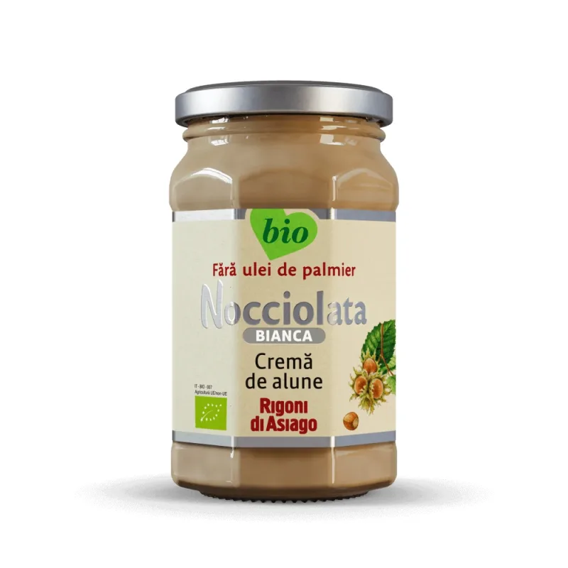 Nocciolata crema Bio alba cu alune de padure, 250 g, Rigoni di Asiago — preț și oferte