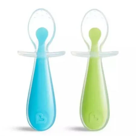 Set 2 lingurite pentru bebelusi Gentle Scoop, Blue/Green, Munchkin — preț și oferte