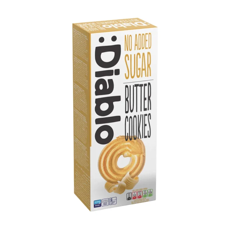 Biscuiti fara zahar cu aroma de unt, 135 g, Diablo — preț și oferte