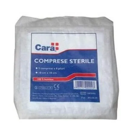 Comprese sterile, 10x10 cm, 5 comprese x 8 pliuri, Cara — preț și oferte