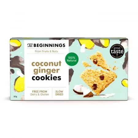 Cookies cu Ghimbir si Cocos, 80 g, The Beginnings — preț și oferte