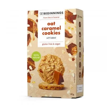 Cookies din Ovaz cu Caramel, 80 g, The Beginnings — preț și oferte