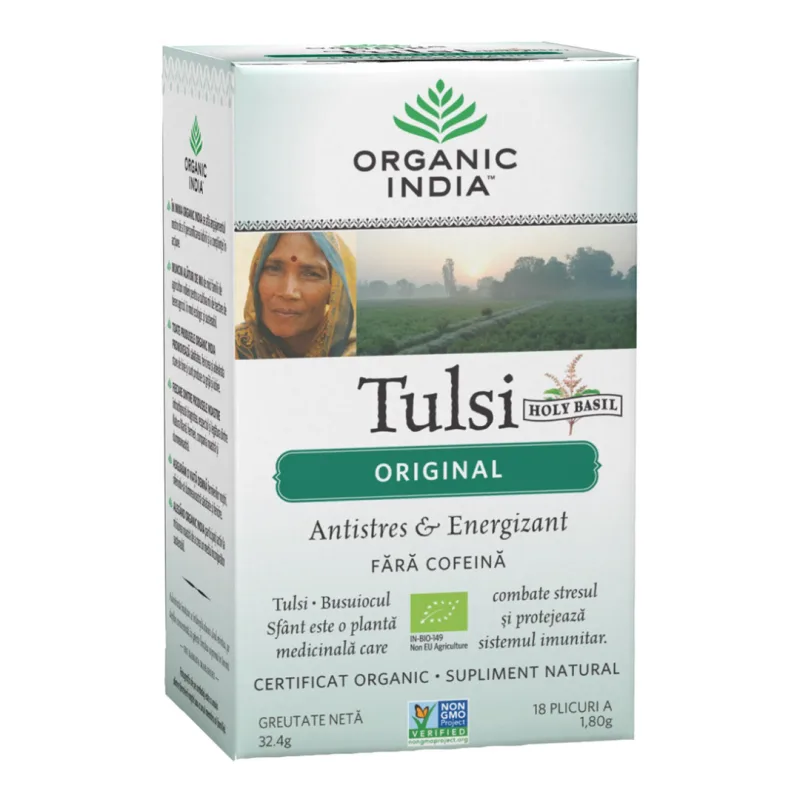 Ceai Tulsi Original, 18 plicuri, Organic India — preț și oferte