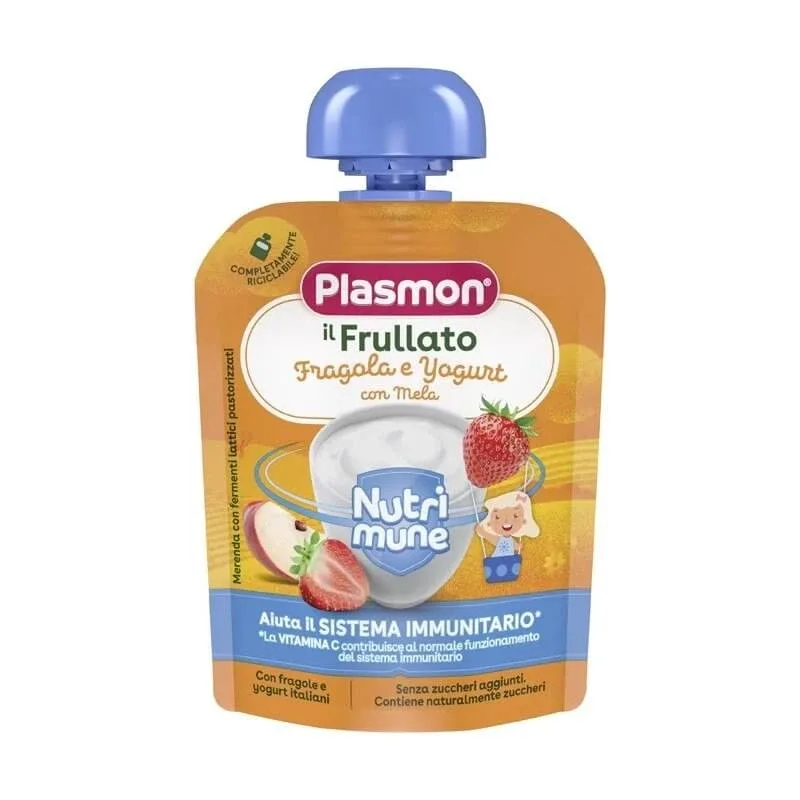 Piure cu capsune, mar si iaurt, + 6 luni, 85 g, Plasmon — preț și oferte