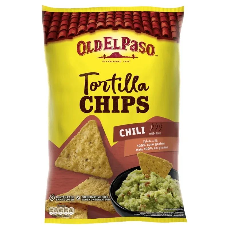 Tortilla chips cu chili, 185 g, Old El Paso — preț și oferte