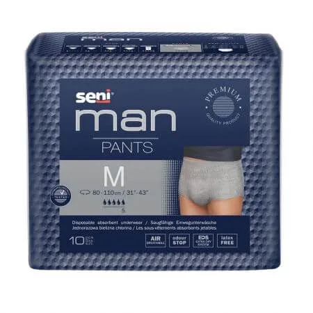 Chiloti absorbanti pentru barbati Man Pants, M, 10 bucati, Seni — preț și oferte