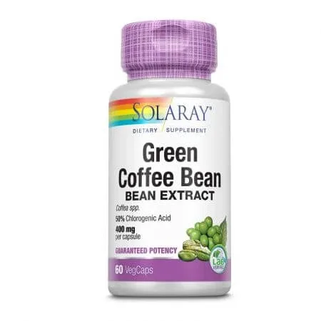 Extract din boabe de cafea verde Solaray, 60 capsule, Secom — preț și oferte
