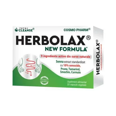 Herbolax New Formula, 20 capsule vegetale, Cosmopharm — preț și oferte
