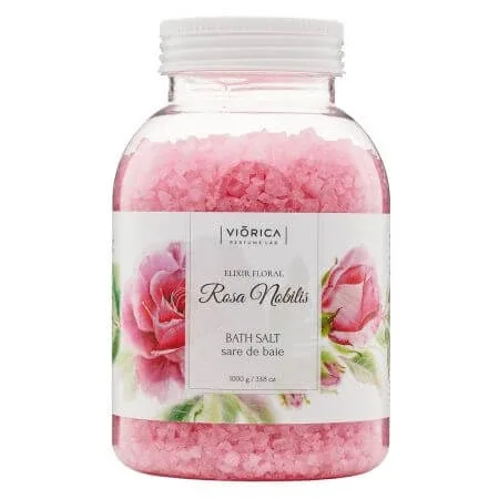 Sare de baie cu ulei esentia de trandafir Elixir Floral Rosa Nobilis, 1000 g, Viorica — preț și oferte