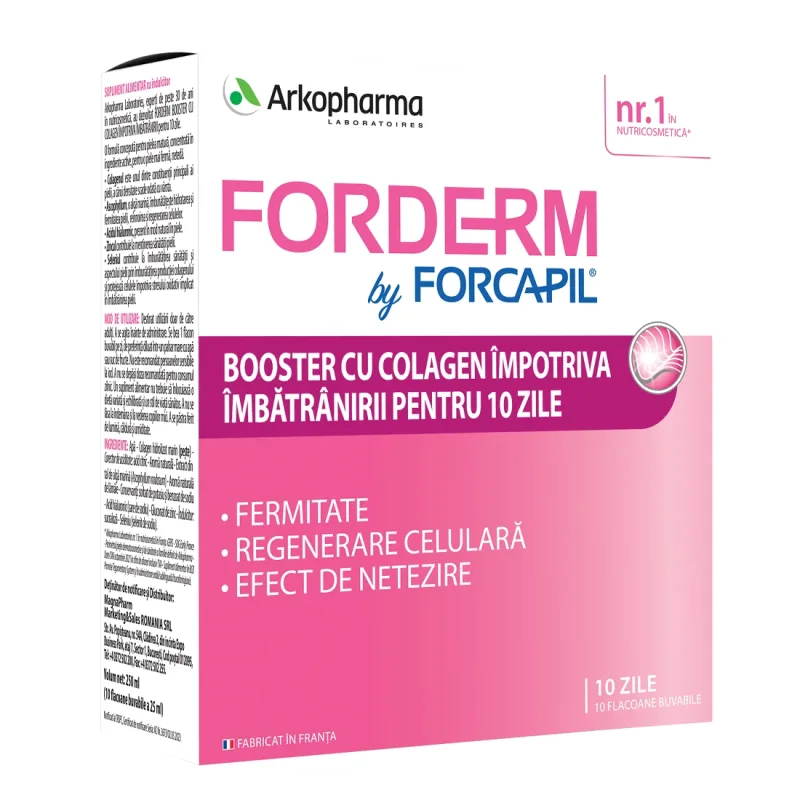 Forderm by Forcapil Cooster cu Colagen, 10 fiole, Arkopharma  — preț și oferte
