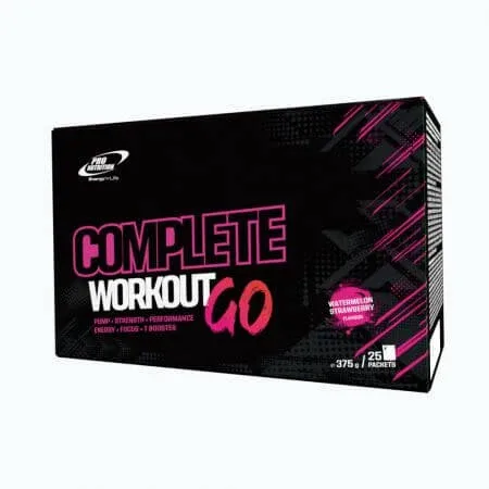 Formula pre-antrenament Complete Workout Go, watermelon strawberry, 25 plicuri, Pro Nutrition — preț și oferte