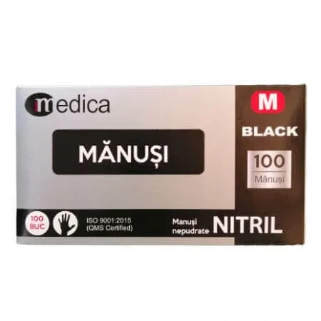 Manusi negre nepudrate din nitril, M, 100 bucati, Medica Medica-Group — preț și oferte