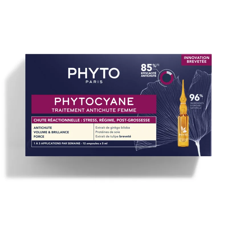 Tratament pentru caderea progresiva a parului pentru femei Phytocyane, 12 x 5 ml, Phyto — preț și oferte