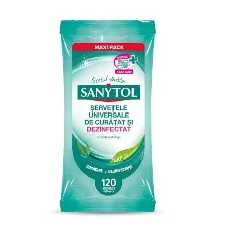 Servetele umede dezinfectante, 60 buc, Sanytol — preț și oferte