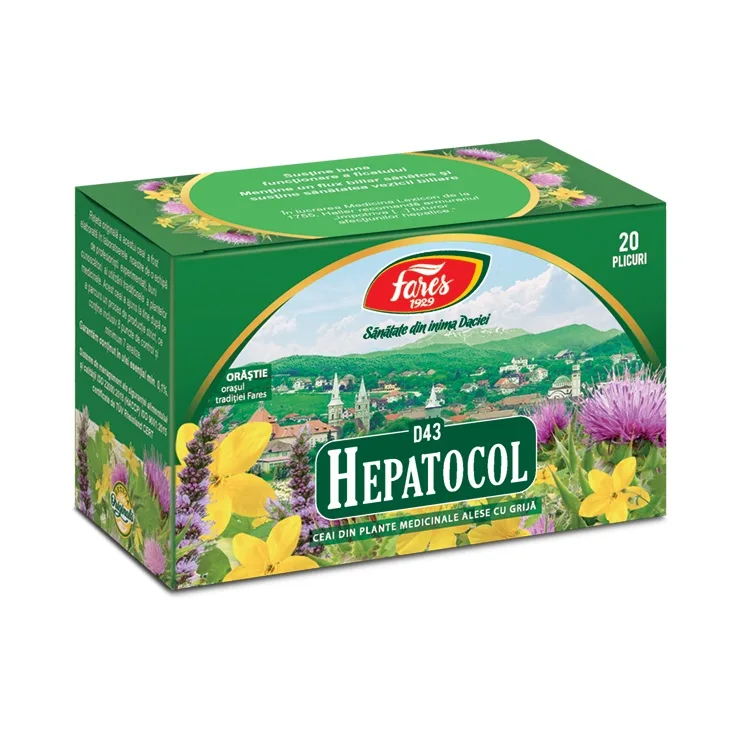 Hepatocol, D43, 20 plicuri, Fares — preț și oferte