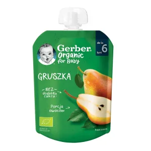 Piure bio de pere, +6 luni, 80 gr, Gerber
