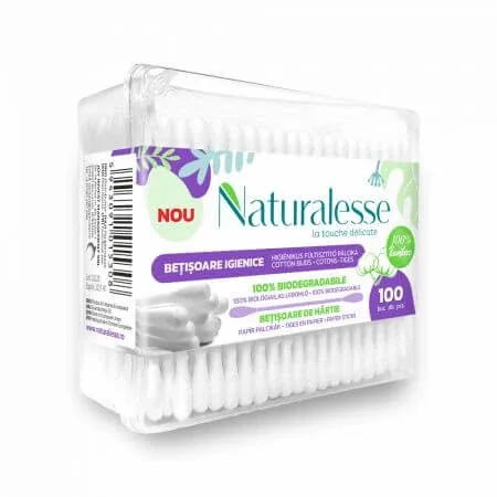 Betisoare igenice din bumbac, 100 bucati, Naturalesse — preț și oferte