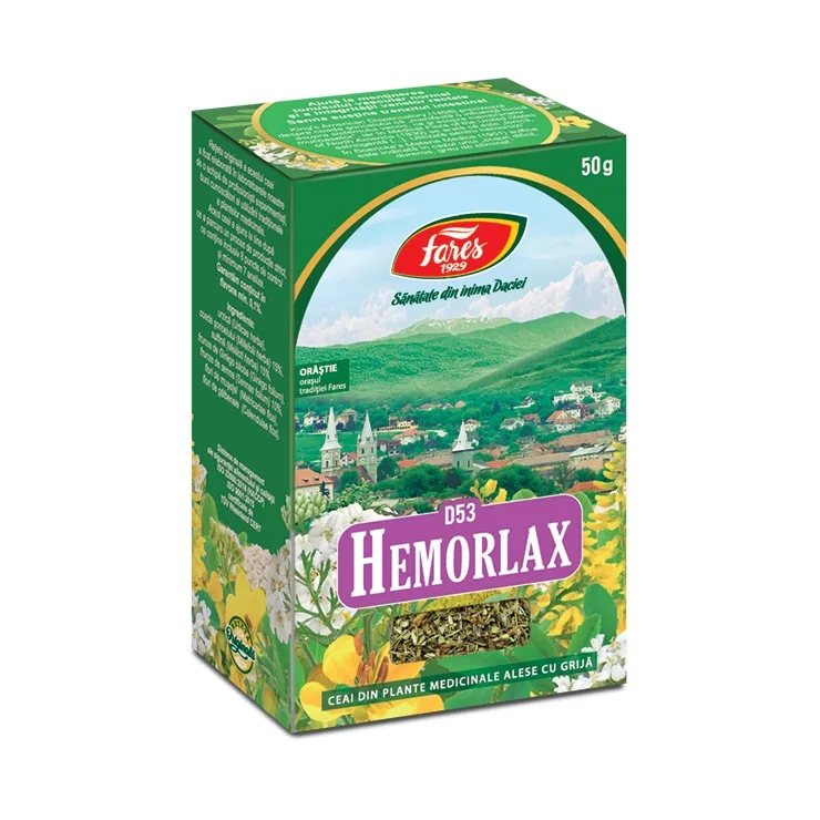Ceai Hemorlax, D53, 50 g, Fares — preț și oferte