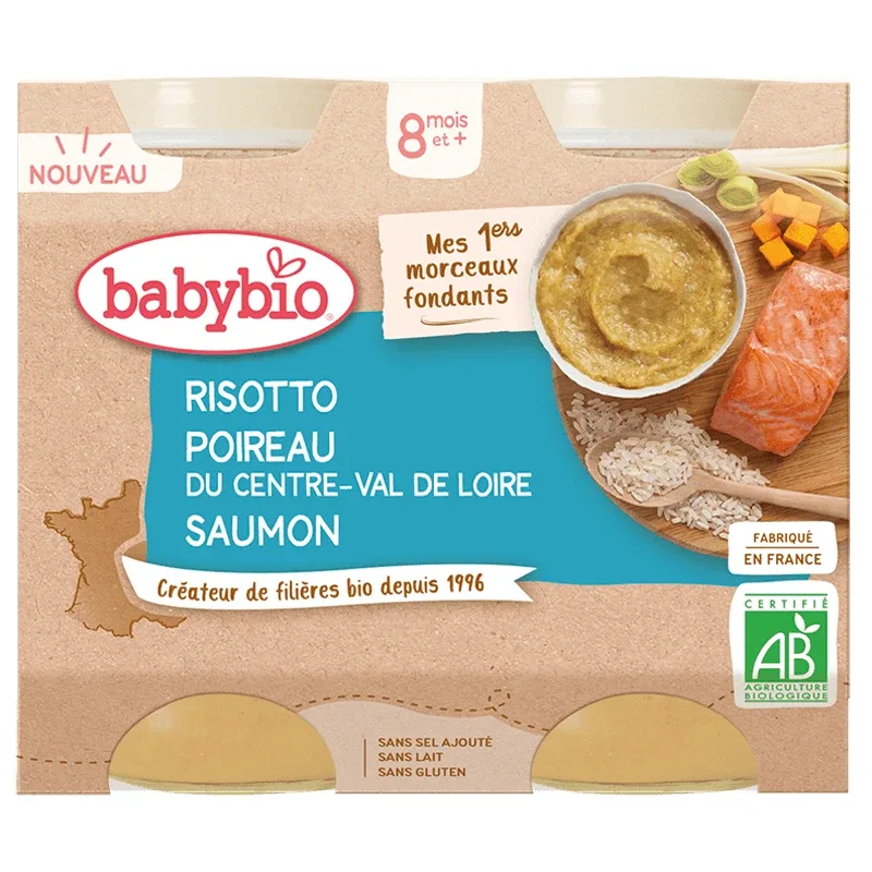 Babybio Eco Piure Risotto cu Somon, 2x200 g, BabyBio — preț și oferte
