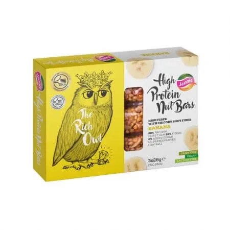 Batoane cu continut proteic ridicat si banane, 3x28g, Jannis — preț și oferte