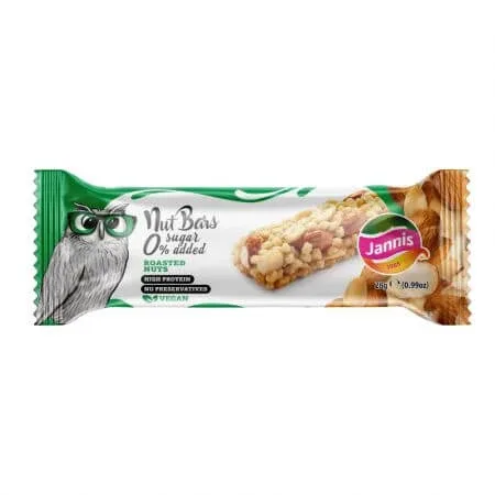 Baton cu continut proteic nuci prajite, 28g, Jannis — preț și oferte