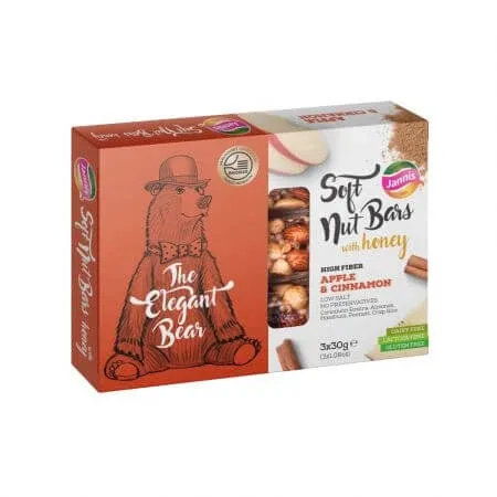 Batoane moi cu miere, mar si scortisoara, 3x30g, Jannis — preț și oferte