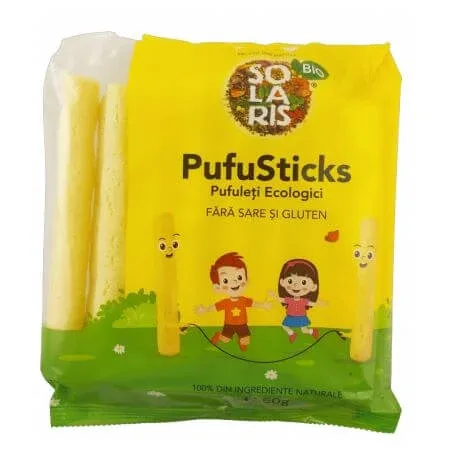 Pufuleti bio fara sare Pufusticks, 60 g, Solaris — preț și oferte