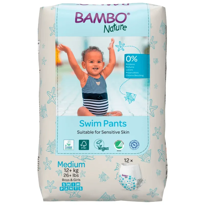 Scutec chilotel pentru baie, Marimea M, +12 kg, 12 bucati, Bambo Nature — preț și oferte