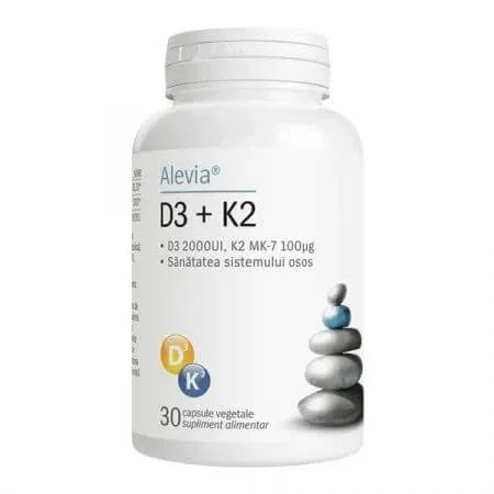 Vitamina D3 + Vitamina K2, 30 capsule, Alevia — preț și oferte