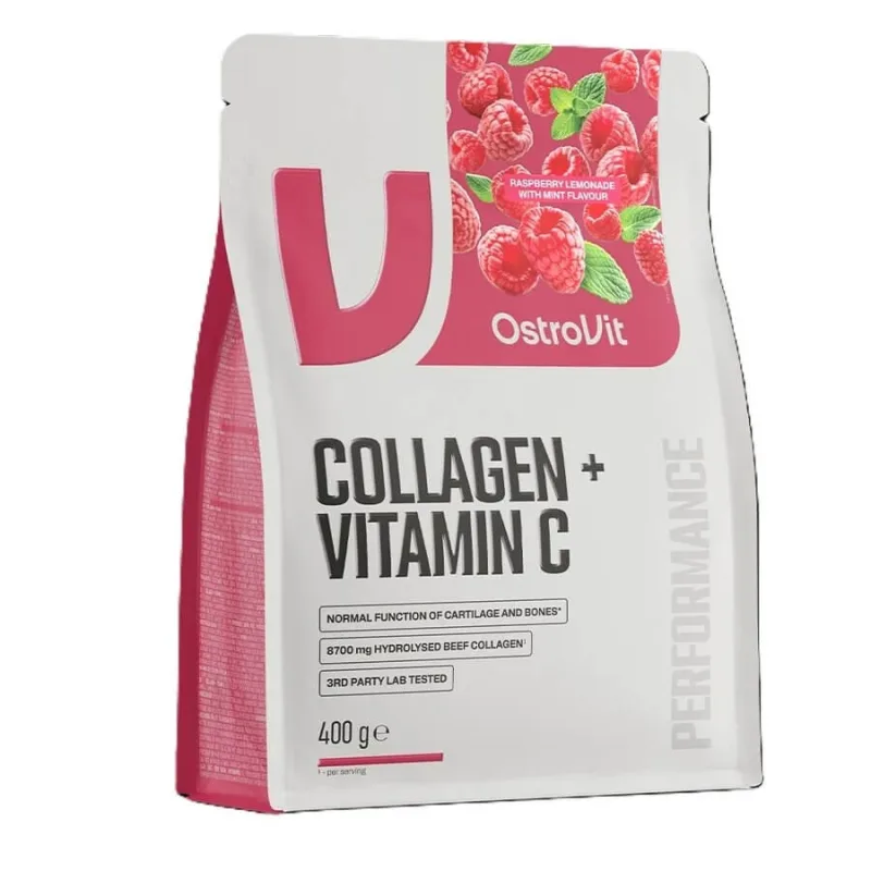 Colagen + Vitamina C Limonadă de zmeură cu mentă, 400g, Ostrovit — preț și oferte