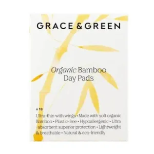Absorbante din bambus organic de zi, 10 bucati, Grace and Green