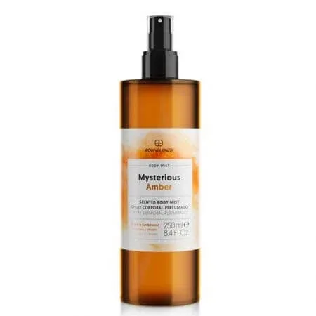 Spray de corp cu chihlimbar, orhidee alba si lemn de santal Mysterious Amber, 250 ml, Equivalenza — preț și oferte
