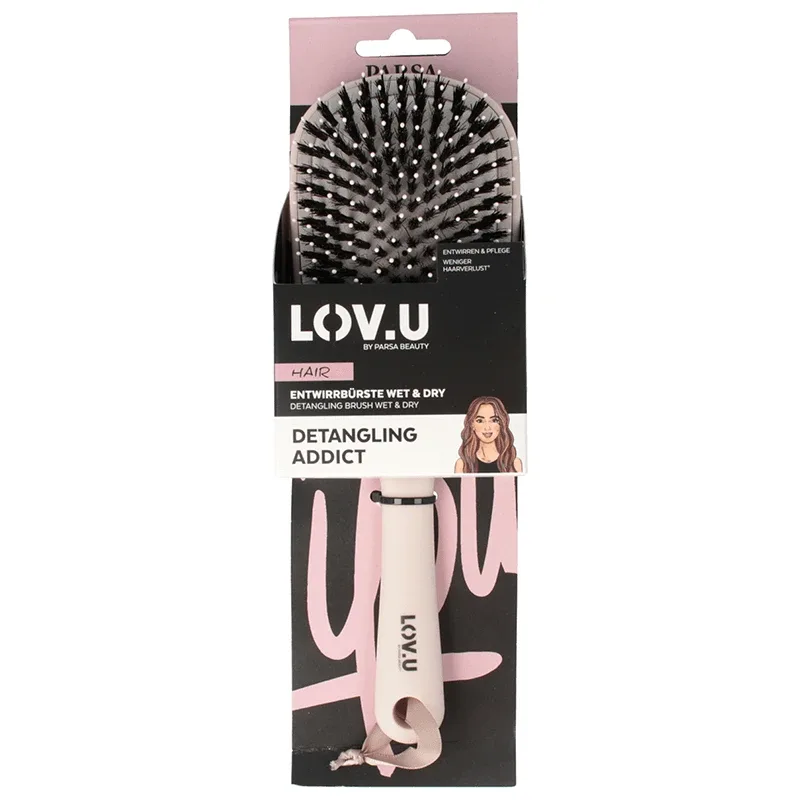 Perie roz pentru par Paddle LOV.U, 1 bucata, Parsa Parsa Beauty — preț și oferte
