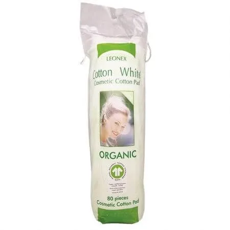 Discuri pentru demachiat din bumbac organic, 80 bucati, Leonex — preț și oferte