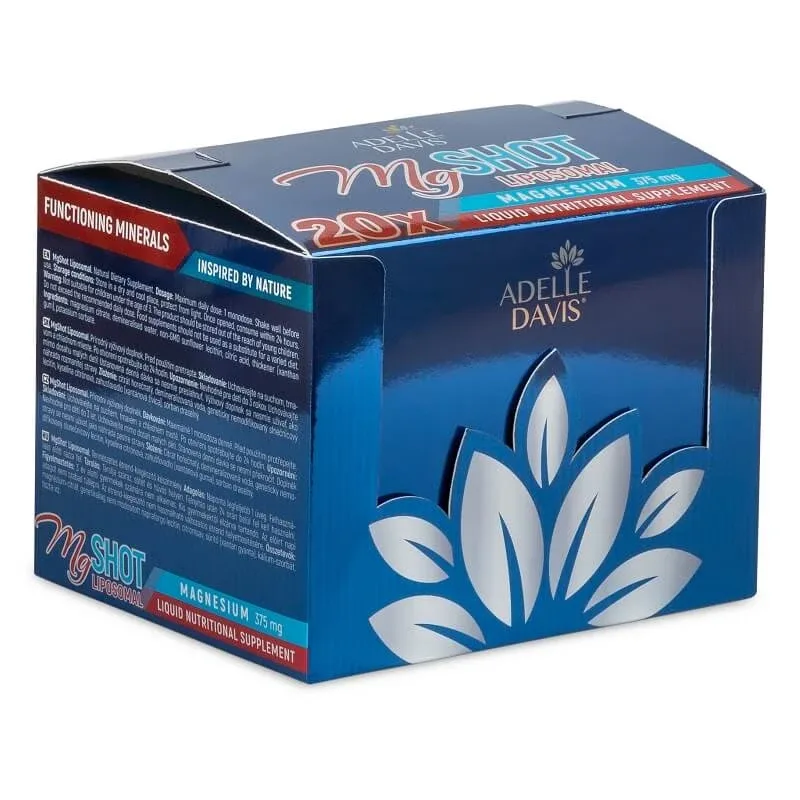 MgSHOT Lipozomal, Magneziu 375 mg, lichid, 20 monodoze x 25 ml, Adelle Davis — preț și oferte