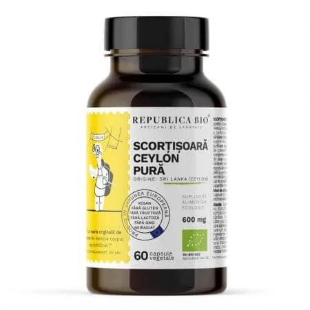 Scortisoara Ceylon pura ecologica, 60 capsule vegetale, Republica Bio — preț și oferte