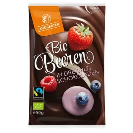 Fructe de padure in mix de ciocolata Bio, 50g, Landgarten — preț și oferte