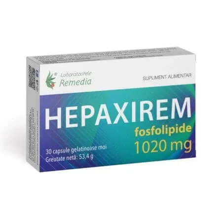 Hepaxirem fosfolipide, 1020 mg, 3 blistere x 10 comprimate, Remedia Laboratoarele Remedia — preț și oferte