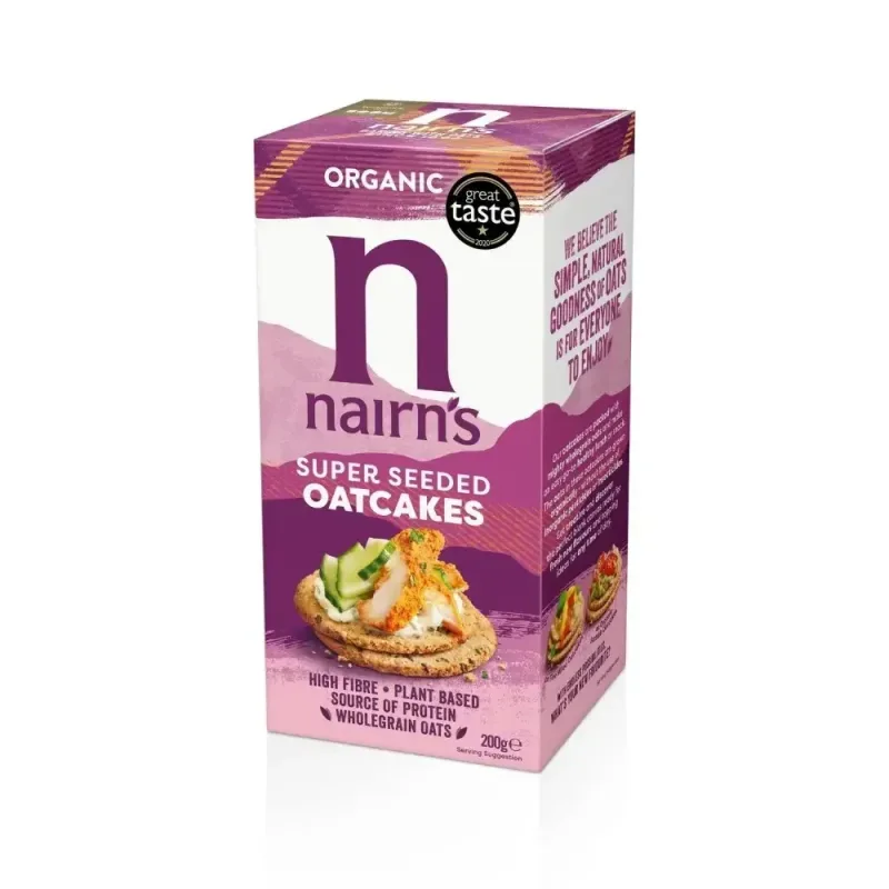 Painici Bio din ovaz integral cu seminte din Chia, 200 g, Nairn's — preț și oferte
