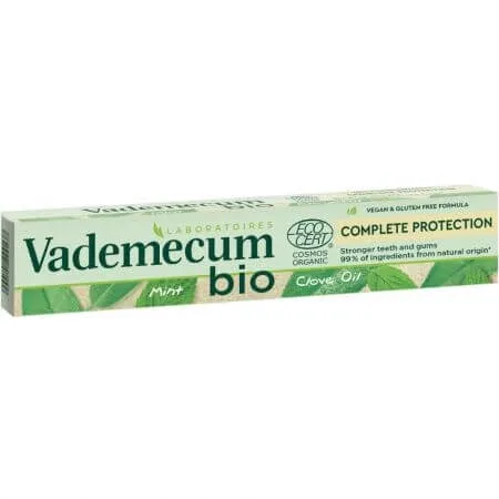 Pasta de dinti Bio cu menta, cimbru si balsam de lamaie Complete Protection, 75 ml, Vademecum — preț și oferte