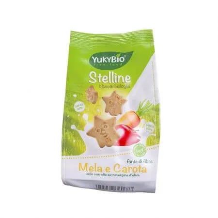 Biscuiti bio cu mar si morcovi, 120 g, Yukybio — preț și oferte