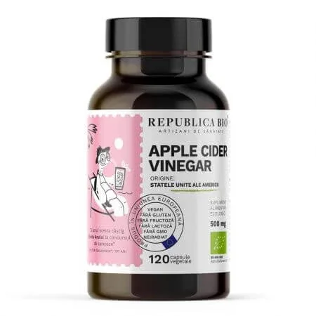 Otet din cidru de mere ecologic, 120 capsule, Republica Bio — preț și oferte