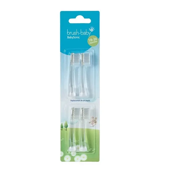 Capete de rezerva pentru periuta de dinti electrica Babysonic 18-36 luni, 4 bucati, Brush Baby — preț și oferte